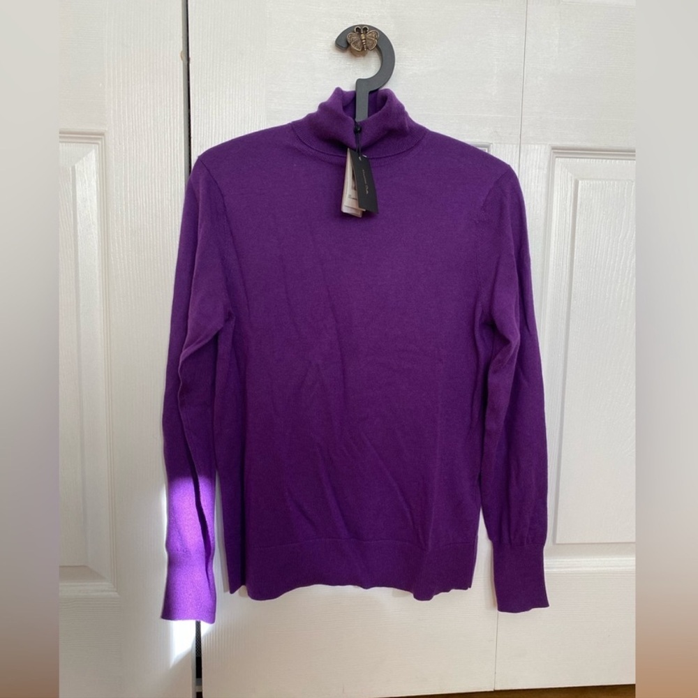 NWT Massimo Dutti purple wool-cashmere blend turtleneck size S